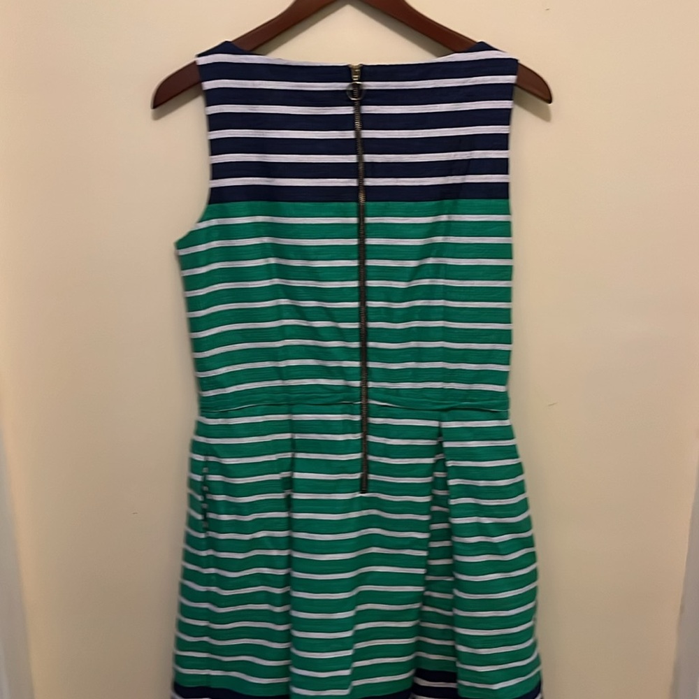 Just…Taylor dress, women’s size 10, green and navy with white stripes - Picture 8 of 10